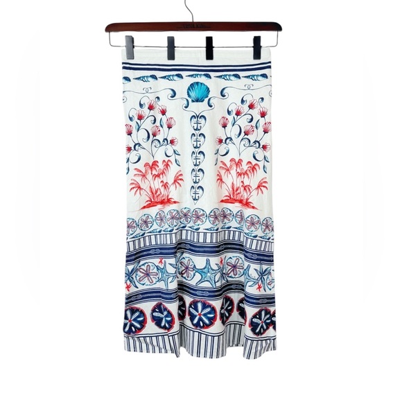 Farm Rio x Anthropologie Linen Blend Midi Skirt Large NWT - Picture 5 of 13